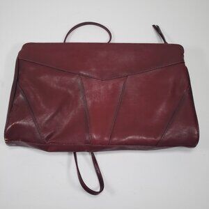 Lou Taylor Burgundy Leather Purse Made in USA Vintage